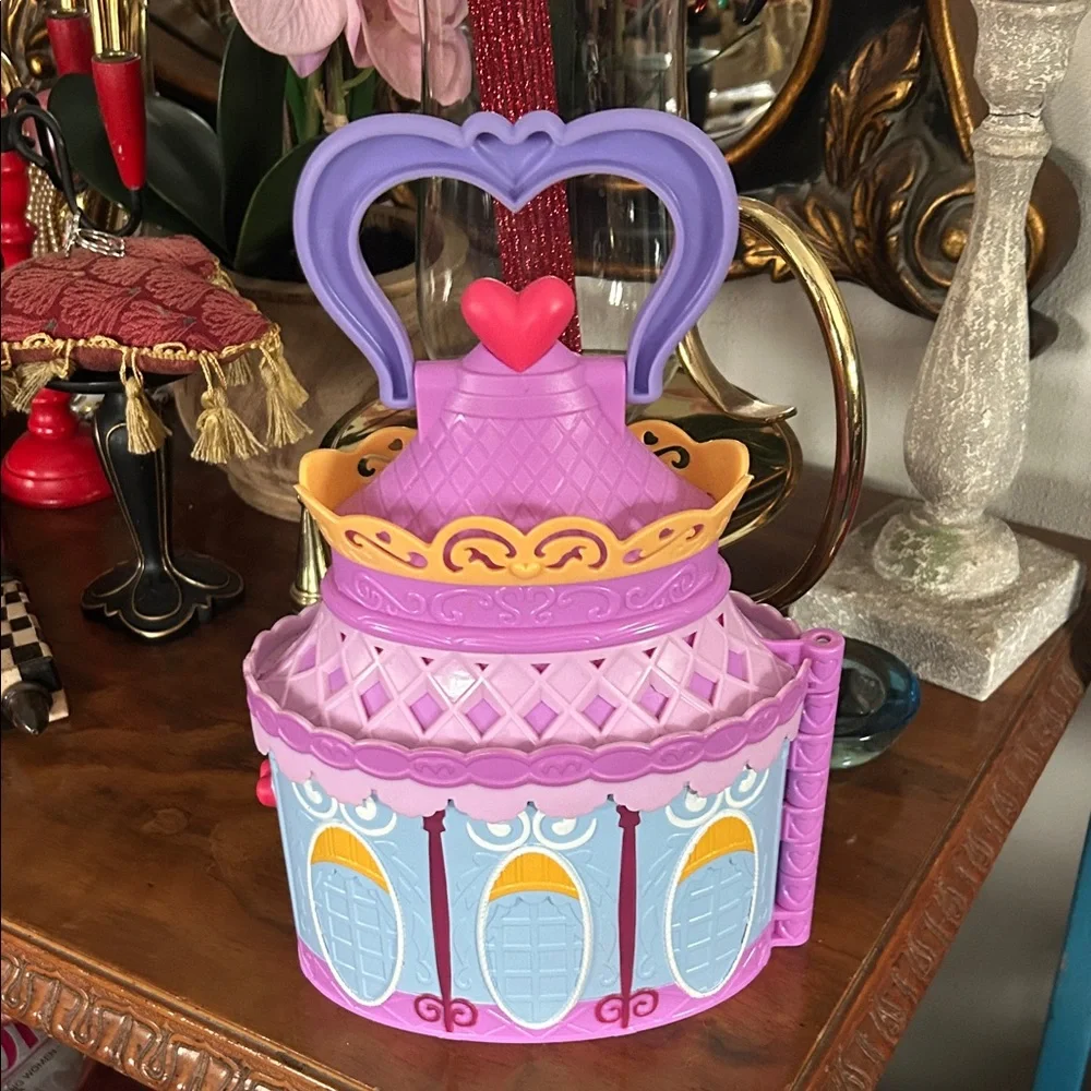 Purple and Pink Toy Castle with Heart Handle